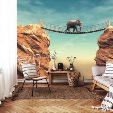 Elefánt, barna türkiz posztertapéta (több méret) 14138