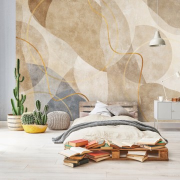 Barna absztrakt fali poszter 14675