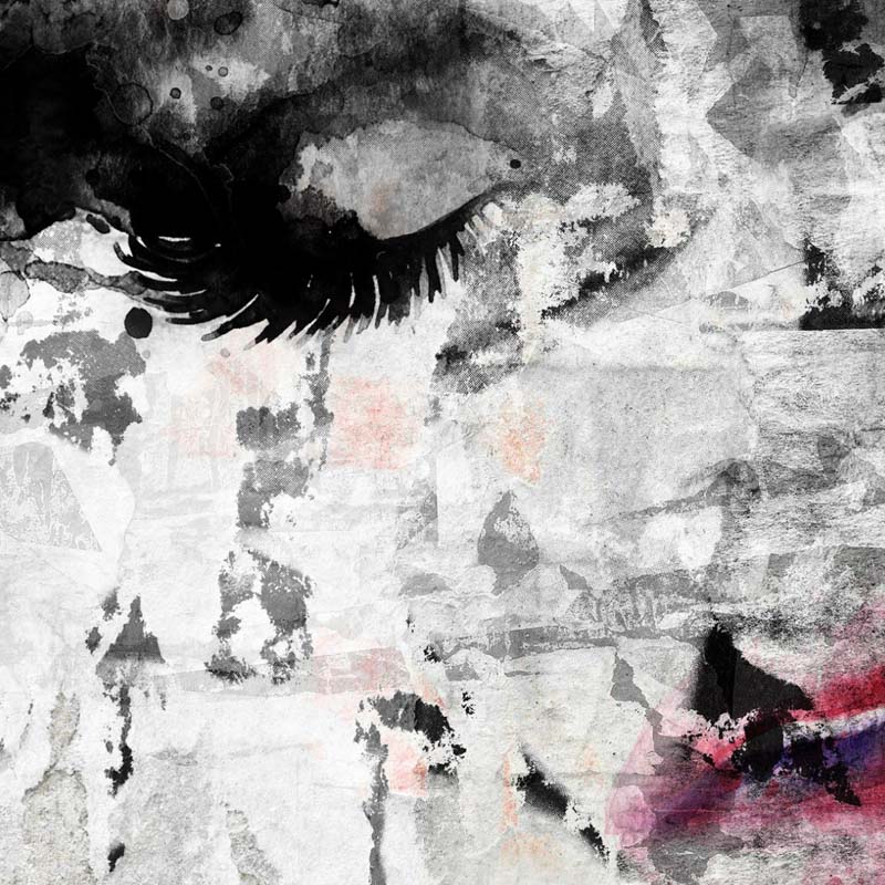 Nő arc fali poszter fekete szürke 14679