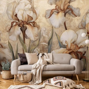 Barna virágos fali poszter 14727VE