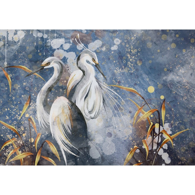 Kék fali poszter madarakkal 14977