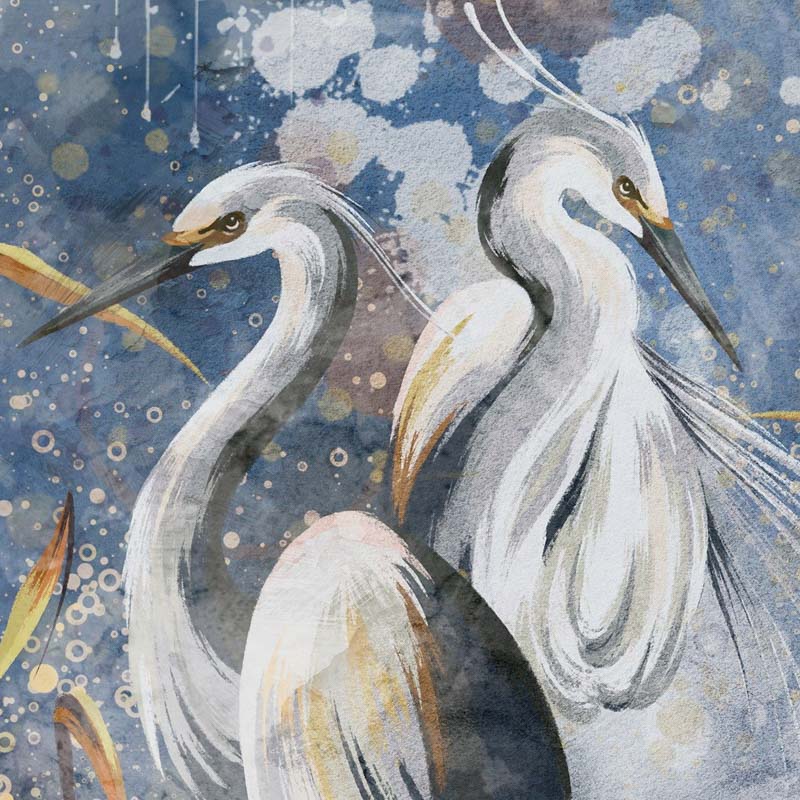 Kék fali poszter madarakkal 14977