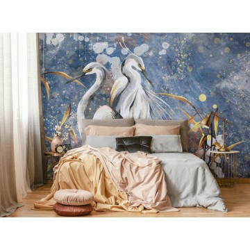 Kék fali poszter madarakkal 14977