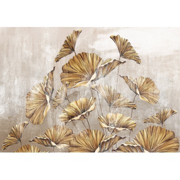 Barna nagy levelek fali poszter 14982