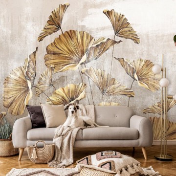 Barna nagy levelek fali poszter 14982