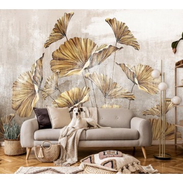 Barna nagy levelek fali poszter 14982