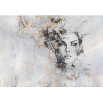 Női arc szürke aranysárga fali poszter 15369