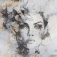Női arc szürke aranysárga fali poszter 15369