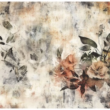 Barna virágos fali poszter 15389