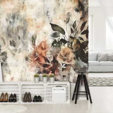 Barna virágos fali poszter 15389