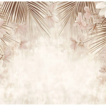 Barna levelek virágok fali poszter 15392