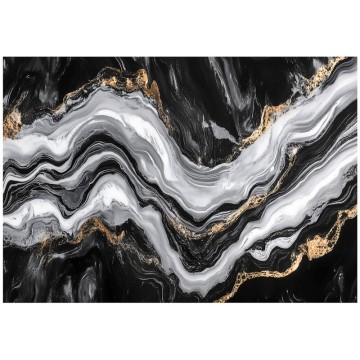 Márványmintás fali poszter szürke fekete 15527
