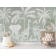 Állatok a dzsungelben zöld fali poszter (350x270 cm), egyedi méretben is kérhető  054KB (Kikki Belle) 