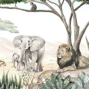 Állatok a szavannán fali poszter (350x270 cm), egyedi méretben is kérhető  068KB (Kikki Belle) 