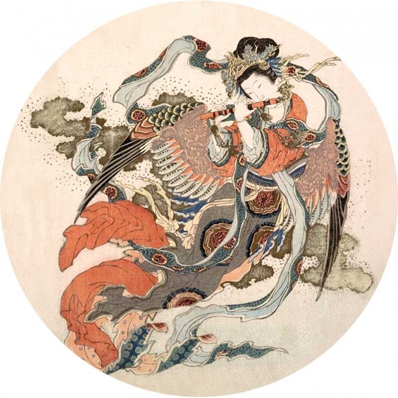 Ázsiai stílusú kör alakú fali poszter barna vörös (160 cm), 12 méretben rendelhető (Sir Edward) 3301EDC