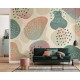 Absztrakt fali poszter bézs zöld  (350x250 cm) FLX7-014