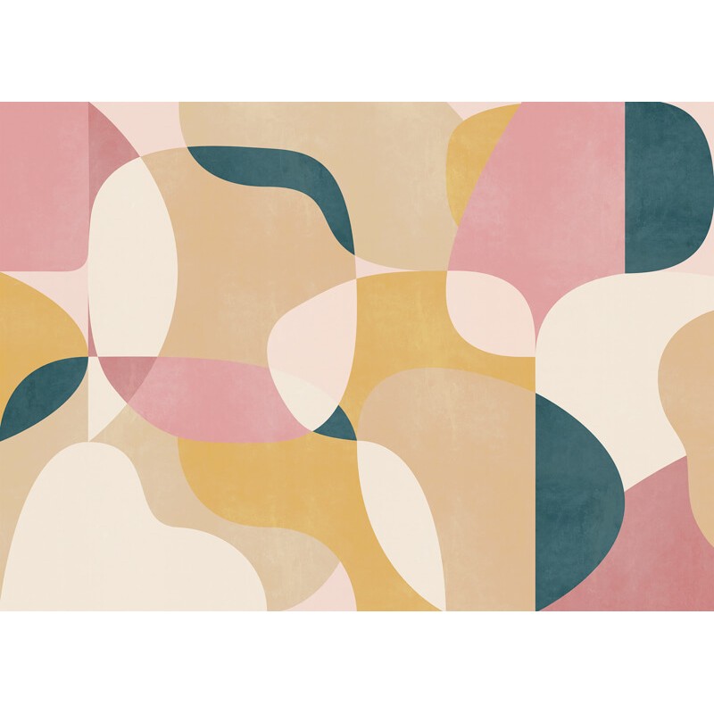 Absztrakt fali poszter bézs rózsaszín  (350x250 cm) FLX7-015