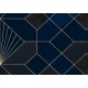 Elegáns sötétkék geometriai mintás poszter (150x280 cm) HK093