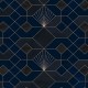 Elegáns sötétkék geometriai mintás poszter (150x280 cm) HK093