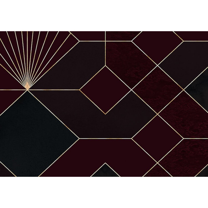 Elegáns bordó geometriai mintás poszter (150x280 cm) HK103