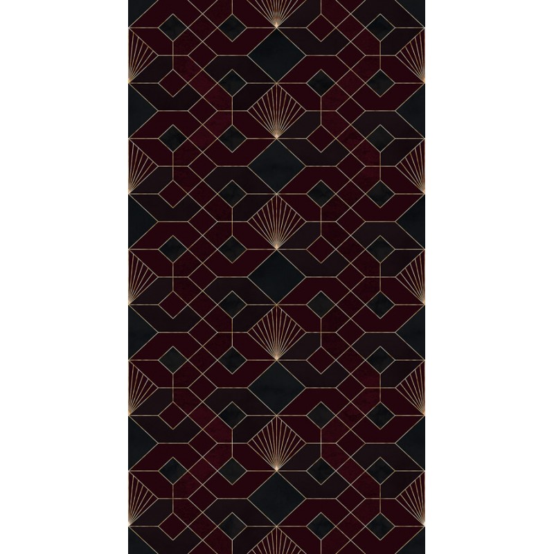 Elegáns bordó geometriai mintás poszter (150x280 cm) HK103