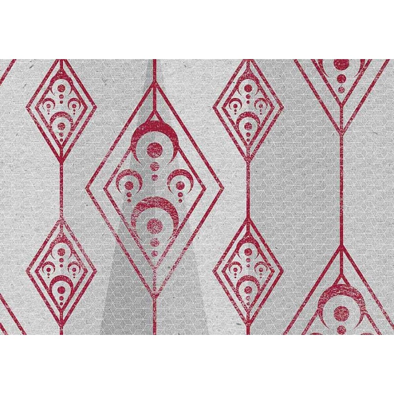 Elegáns fali poszter szürke bordó mintázattal (200x280 cm) HK154