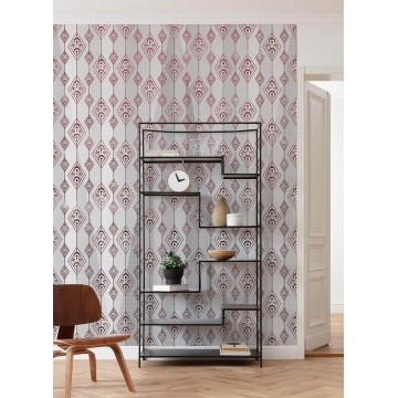 Elegáns fali poszter szürke bordó mintázattal (200x280 cm) HK154