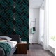 Art Deco fali poszter kékeszöld geometriai mintával (300x280 cm) HK116
