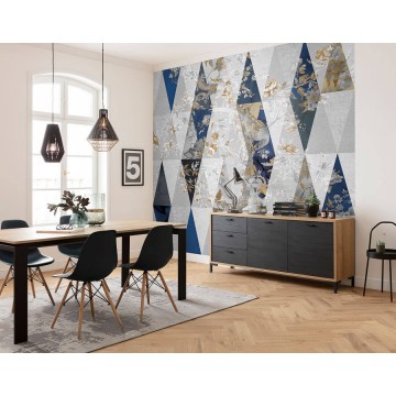 Elegáns fali poszter virág és madármintával (300x280 cm) HK436