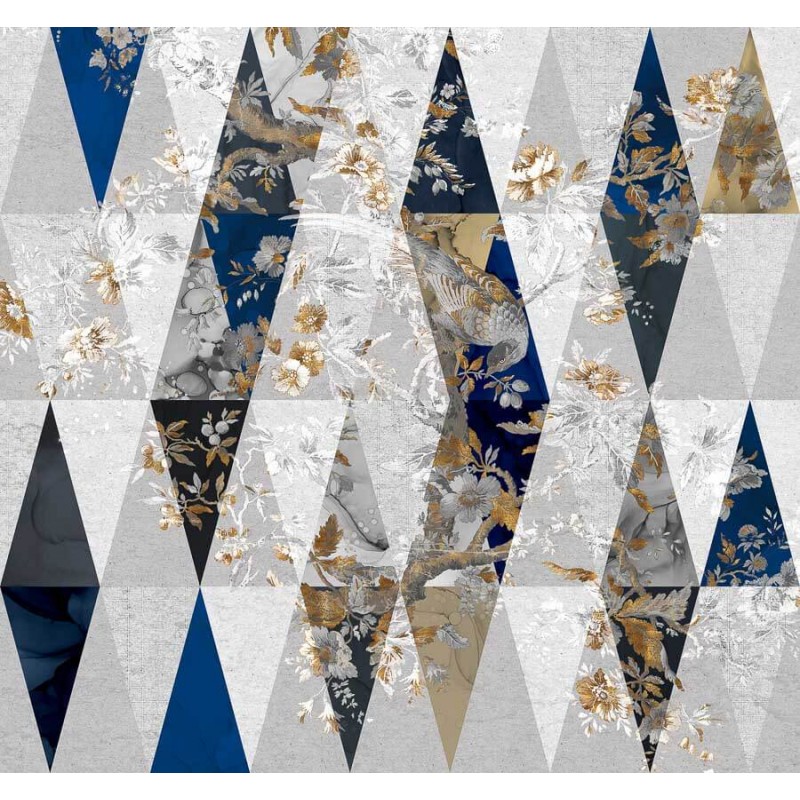 Elegáns fali poszter virág és madármintával (300x280 cm) HK436
