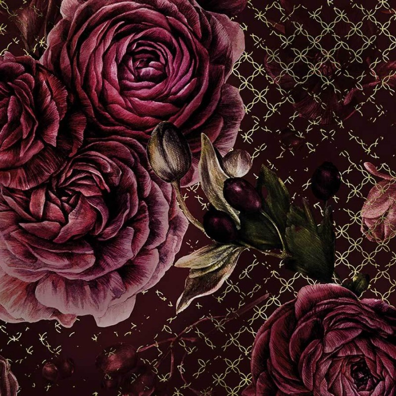 Bordó rózsák fali poszter (350x280 cm) HK467