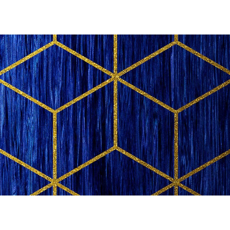 Art Deco fali poszter sötétkék geometriai mintával (400x280 cm) HK488