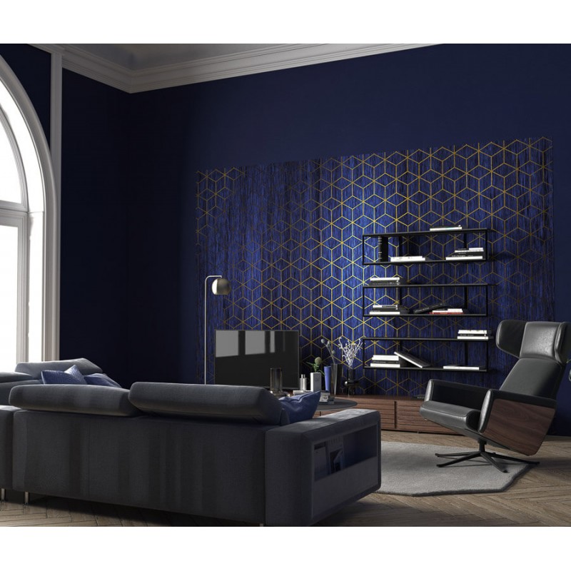 Art Deco fali poszter sötétkék geometriai mintával (400x280 cm) HK488
