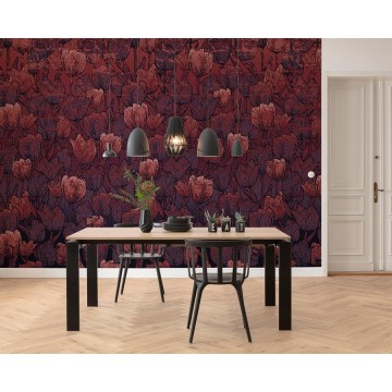 Bordó virágok fali poszter (400x280 cm) HK518