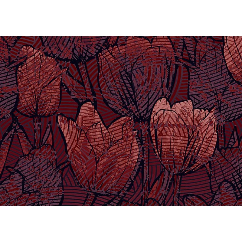 Bordó virágok fali poszter (400x280 cm) HK518