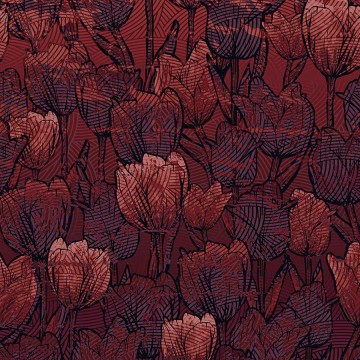 Bordó virágok fali poszter (400x280 cm) HK518