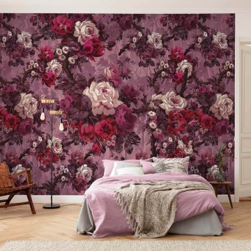 Bordó rózsák fali poszter (400x280 cm) HK628
