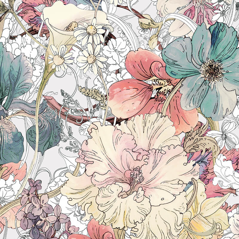 Bohém réti virágok fali poszter (200x250 cm) IF2-004