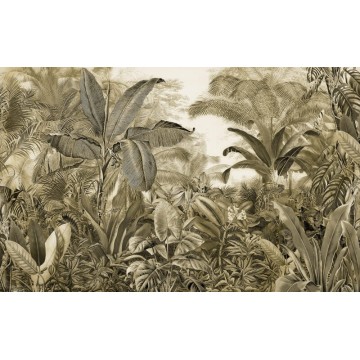 Dzsungel fali poszter barnaszöld (400x250 cm) IF4-087