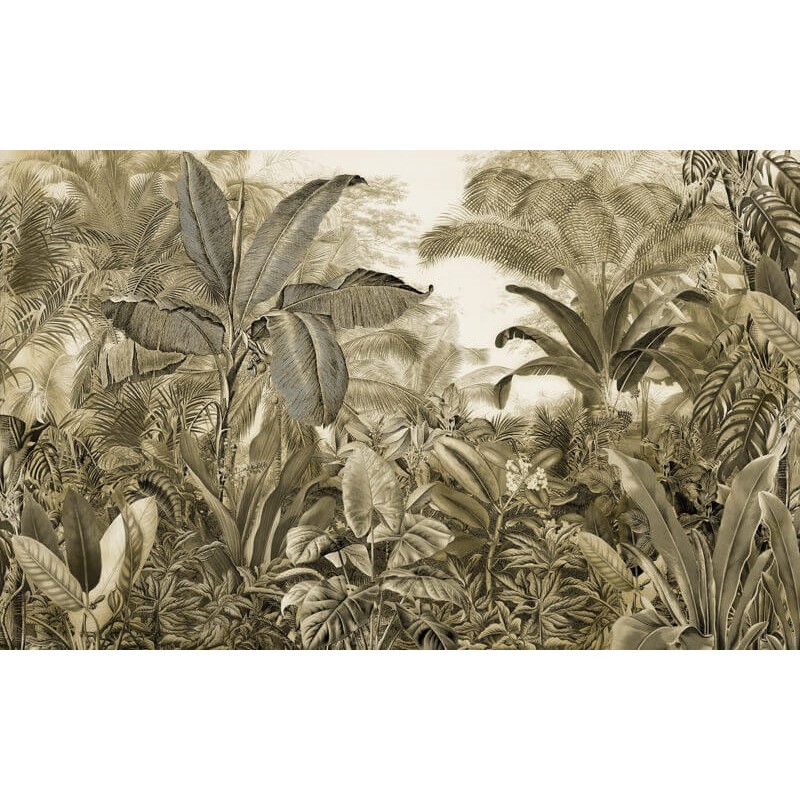 Dzsungel fali poszter barnaszöld (400x250 cm) IF4-087