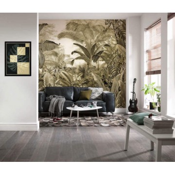 Dzsungel fali poszter barnaszöld (400x250 cm) IF4-087