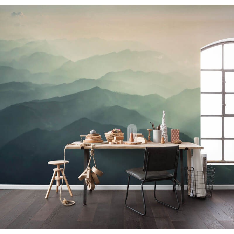 Hegyek zöld fali poszter (400x250 cm) IFSH4-073