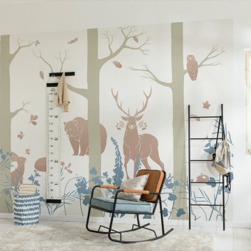 fali poszter gyerekszobába erdei állatokkal (400X280 cm) IK8065