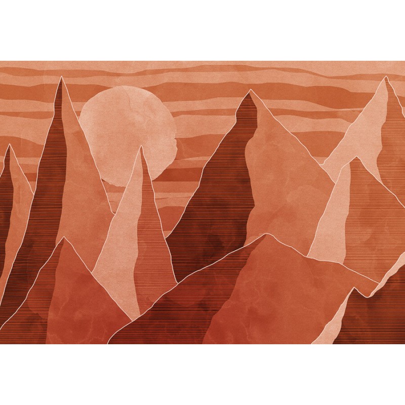 Hegyeket ábrázoló fali poszter, barna (400X280 cm) IK8072