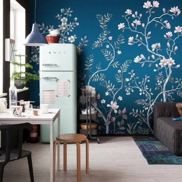 Elegáns kék virágos poszter (300x250 cm)  JK03306