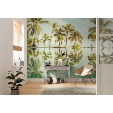 Pálmafák fali poszter zöld (400x250 cm) P012-VD4
