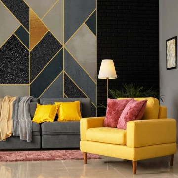 Barna szürke geometriai mintás posztertapéta DCV1034