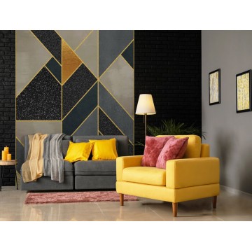 Barna szürke geometriai mintás posztertapéta DCV1034