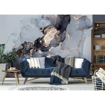 Kék szürke arany márványmintás poszter DCV1069