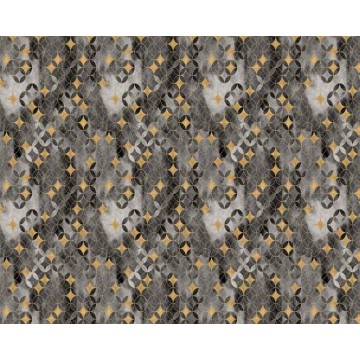 Art Deco stílusú fali poszter, szürke, aranysárga DCV1086